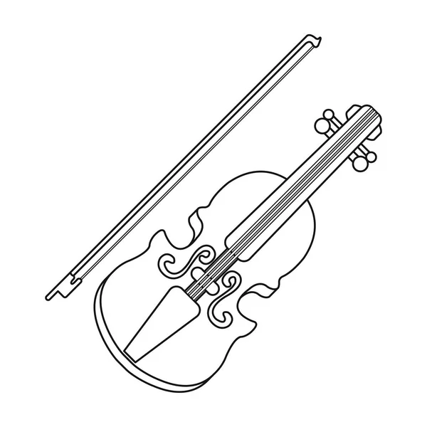 Icono de violín en estilo de contorno aislado sobre fondo blanco. Instrumentos musicales símbolo stock vector ilustración — Archivo Imágenes Vectoriales