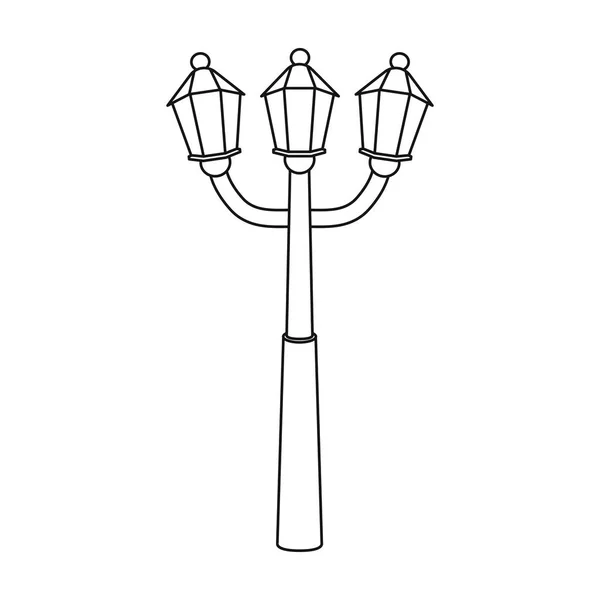 Straßenlicht-Symbol im Umrissstil isoliert auf weißem Hintergrund. Lichtquelle Symbol Aktienvektor Illustration — Stockvektor