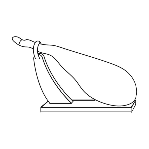 Icône Jamon dans le style de contour isolé sur fond blanc. Illustration vectorielle du symbole de viande — Image vectorielle