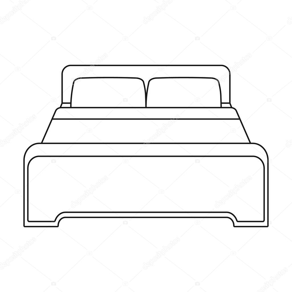 Bed Icon In Outline Style Isolated On White Background Hotel Symbol Stock Vector Illustration Vector Image By C Pandavector Vector Stock