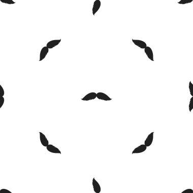 Bıyık simge siyah stil beyaz arka plan üzerinde izole içinde mans. Sakal desen sembol stok vektör çizim.