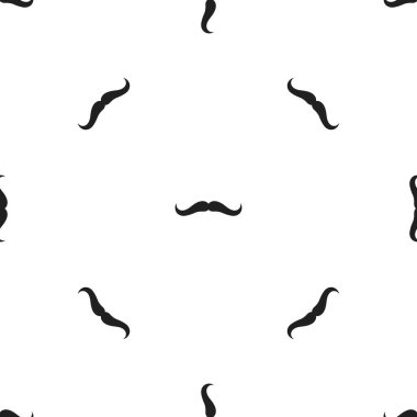 Bıyık simge siyah stil beyaz arka plan üzerinde izole içinde mans. Sakal desen sembol stok vektör çizim.