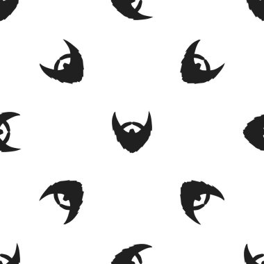 Sakal simge siyah stil beyaz arka plan üzerinde izole içinde mans. Sakal desen sembol stok vektör çizim.