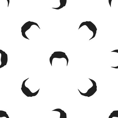 Kadının saç modeli simgesi beyaz arka plan üzerinde izole Siyah tarzında. Sakal desen sembol stok vektör çizim.