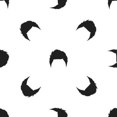 Saç modeli simge siyah stil beyaz arka plan üzerinde izole içinde mans. Sakal desen sembol stok vektör çizim.