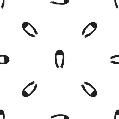 Kadının saç modeli simgesi beyaz arka plan üzerinde izole Siyah tarzında. Sakal desen sembol stok vektör çizim.