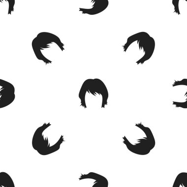 Kadının saç modeli simgesi beyaz arka plan üzerinde izole Siyah tarzında. Sakal desen sembol stok vektör çizim.