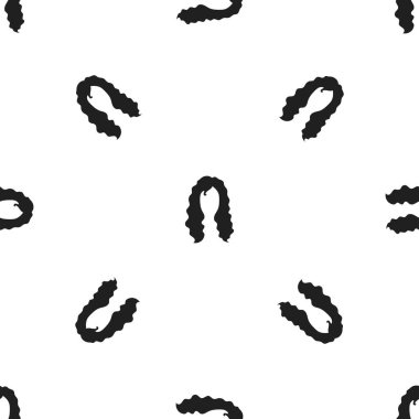 Kadının saç modeli simgesi beyaz arka plan üzerinde izole Siyah tarzında. Sakal desen sembol stok vektör çizim.