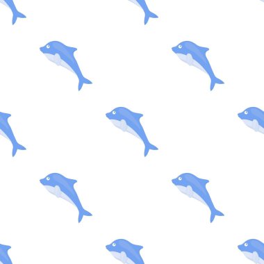 Yunus simgesi beyaz arka plan üzerinde izole karikatür tarzı. Hayvanlar sembol stok vektör çizim desen.