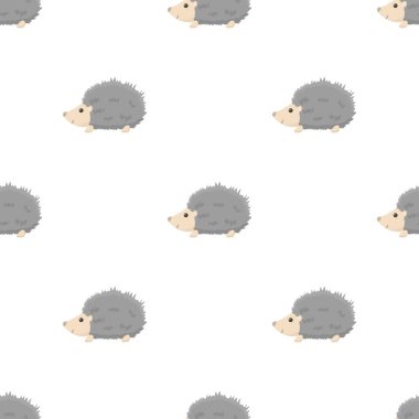 Kirpi simgesi beyaz arka plan üzerinde izole karikatür tarzı. Hayvanlar sembol stok vektör çizim desen.