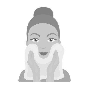 Yüz Cilt simgesi beyaz arka plan üzerinde izole tek renkli tarzı temizlik. Cilt Bakımı sembol stok vektör çizim.