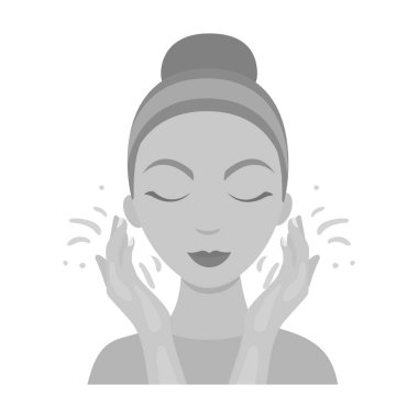 Yüz yıkama simgesi beyaz arka plan üzerinde izole tek renkli tarzı. Cilt Bakımı sembol stok vektör çizim.