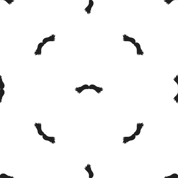 Mans icône de moustache dans le style noir isolé sur fond blanc. Illustration vectorielle du motif barbe — Image vectorielle