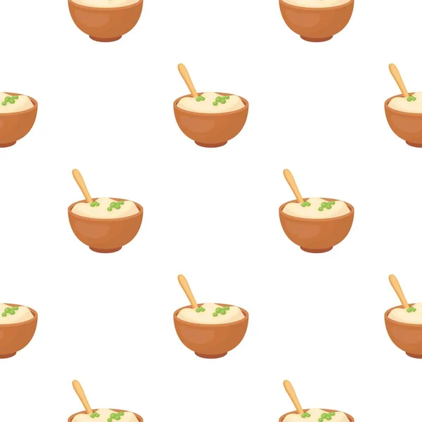 Ícone de purê de batatas em estilo cartoon isolado no fundo branco. Dia de Ação de Graças canadense padrão símbolo estoque vetor ilustração . — Vetor de Stock
