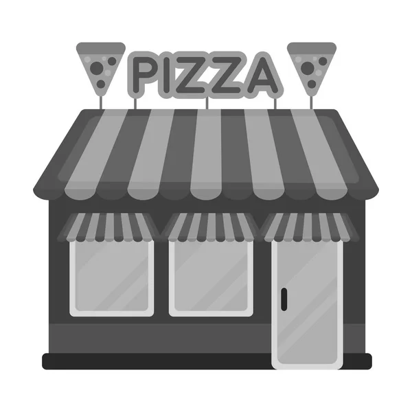 Піцерія значок в монохромному стилі, ізольовані на білому тлі. Піца і піцерія символ векторної ілюстрації. — стоковий вектор