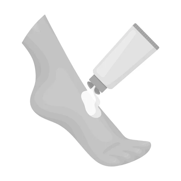 Крем для ног иконка в монохромном стиле изолированы на белом фоне. Уход за кожей - векторная иллюстрация . — стоковый вектор