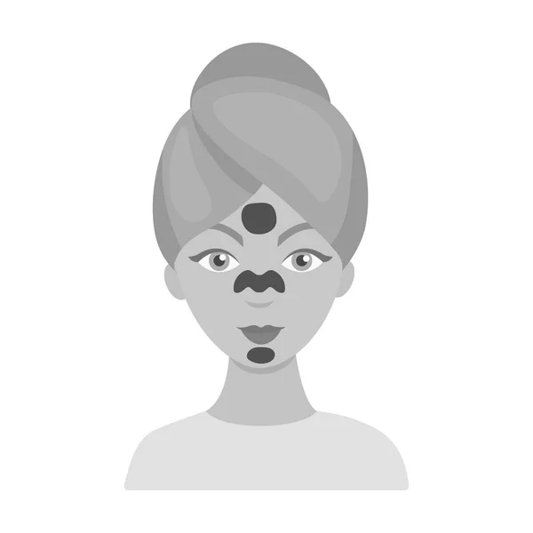 Icône de masque facial dans un style monochrome isolé sur fond blanc. Illustration vectorielle du symbole de soins de la peau . — Image vectorielle