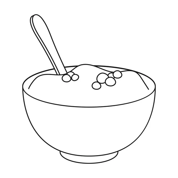 Картофельное пюре иконка в стиле наброска изолированы на белом фоне. Канадская векторная иллюстрация ко Дню благодарения . — стоковый вектор