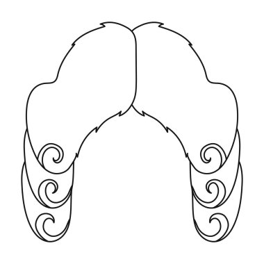 Yargıçlar simgesi beyaz arka plan üzerinde izole anahat tarzı peruk. Şapka sembol stok vektör çizim.