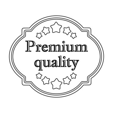 Premium Kalite simgesi beyaz arka plan üzerinde izole anahat tarzı. Etiket sembol stok vektör çizim.