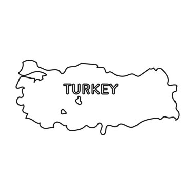 Bölge Türkiye'nin simgesi beyaz arka plan üzerinde izole anahat tarzı. Türkiye'de sembol stok vektör çizim.