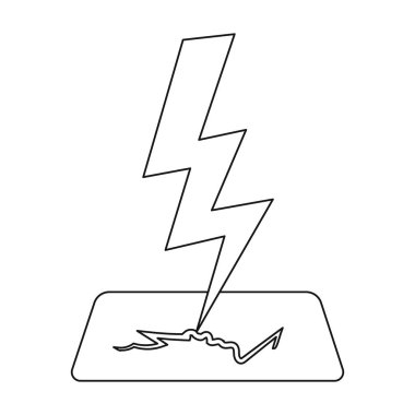 Yıldırım cıvata simgesi beyaz arka plan üzerinde izole anahat tarzı. Hava sembol stok vektör çizim.