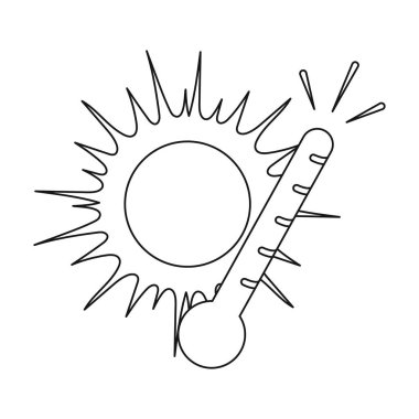 Isı simgesi beyaz arka plan üzerinde izole anahat tarzı. Hava sembol stok vektör çizim.
