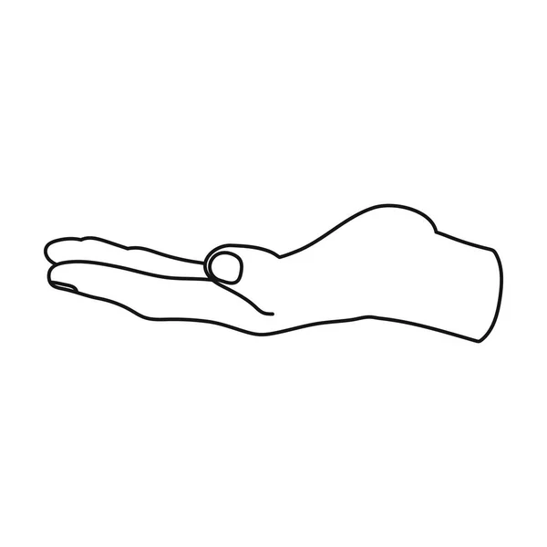 Запитайте значок милостині в стилі контурів, ізольованому на білому тлі. Жести рук символ запас Векторні ілюстрації . — стоковий вектор