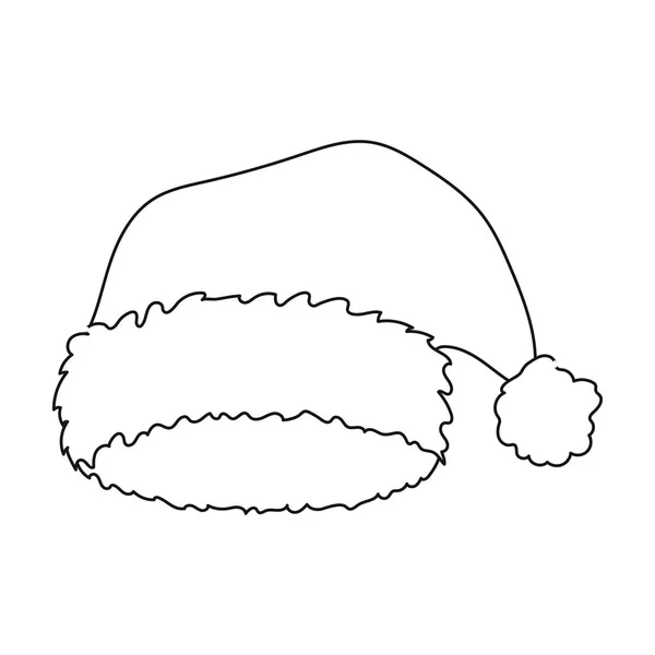 Christmas cap ikonen i dispositionsformat isolerad på vit bakgrund. Hattar symbol lager vektorillustration. — Stock vektor