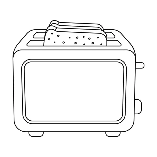 Icona tostapane in stile contorno isolato su sfondo bianco. Illustrazione vettoriale stock simbolo elettrodomestico . — Vettoriale Stock