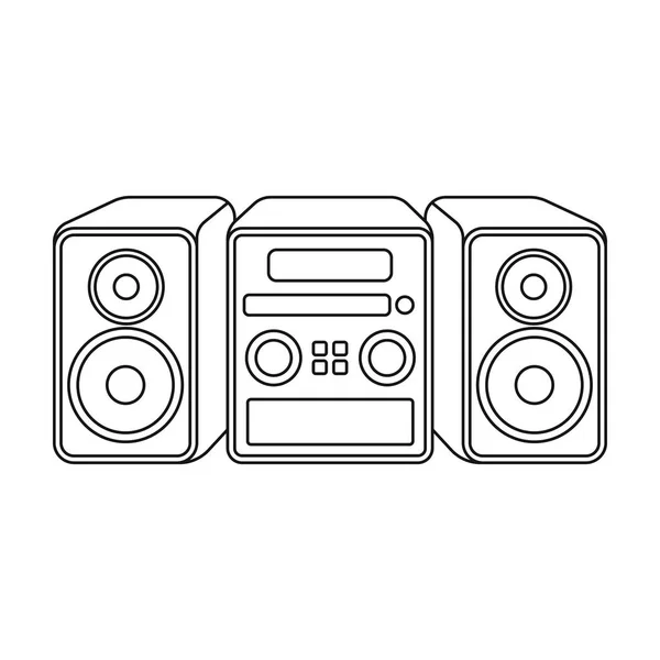 Music center icon in outline style isolated on white background. Household appliance symbol stock vector illustration. — Stock Vector