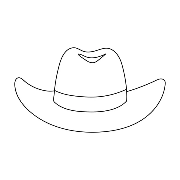 Cowboyhatt ikonen i dispositionsformat isolerad på vit bakgrund. Hattar symbol lager vektorillustration. — Stock vektor