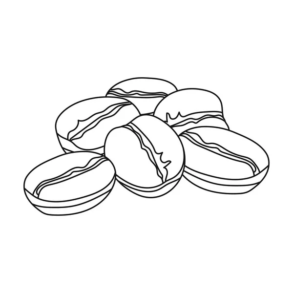 Icône grains de café dans le style de contour isolé sur fond blanc. Turquie symbole illustration vectorielle de stock . — Image vectorielle