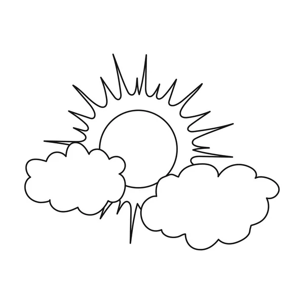 Cloudy weather icon in outline style isolated on white background. Weather symbol stock vector illustration. — Stock Vector