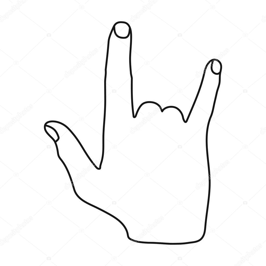 Ily Sign Icon In Outline Style Isolated On White Background Hand Gestures Symbol Stock Vector Illustration Vector Image By C Pandavector Vector Stock 130170100