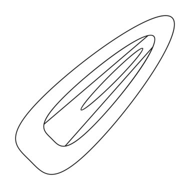 Beyaz arka plan üzerinde izole anahat stili simgesini saç tokası. Sembol stok vektör çizim kadar yapmak.