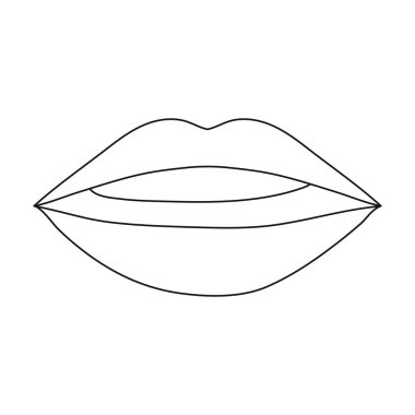 Dudak simgesi beyaz arka plan üzerinde izole anahat tarzı. Sembol stok vektör çizim kadar yapmak.