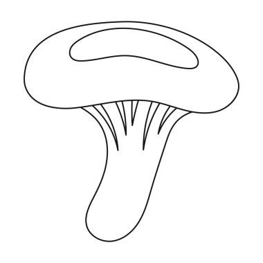 Süt beyaz arka plan üzerinde izole anahat tarzı mantar simgesi. Mantar sembol stok vektör çizim.