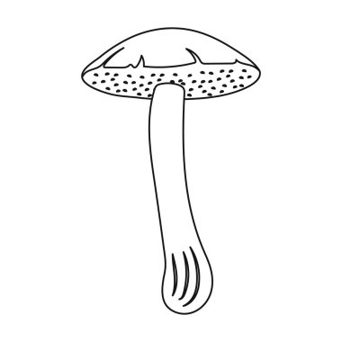 Anahat stili beyaz arka plan üzerinde izole kahverengi kap çörek simgesini. Mantar sembol stok vektör çizim.