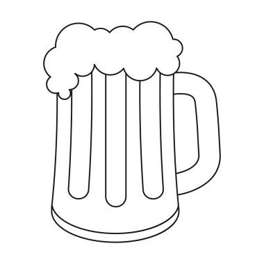 Bira kupa simgesi beyaz arka plan üzerinde izole anahat tarzı. Oktoberfest sembol stok vektör çizim.