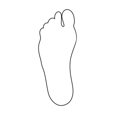 Ayak simgesi beyaz arka plan üzerinde izole anahat tarzı. Vücut sembol stok vektör çizim parçası.