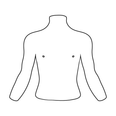 Göğüs simgesi beyaz arka plan üzerinde izole anahat tarzı. Vücut sembol stok vektör çizim parçası.