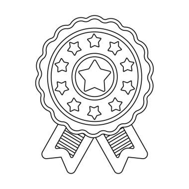 Oy amblemi simgesi beyaz arka plan üzerinde izole anahat tarzı. Vatansever gün sembol stok vektör çizim.