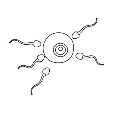 Fertilizasyon simgesi beyaz arka plan üzerinde izole anahat tarzı. Gebelik sembol stok vektör çizim.