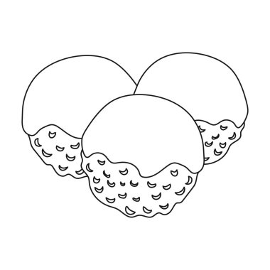 Beyaz arka plan üzerinde izole anahat tarzı takoyaki simgesi. Suşi sembol stok vektör çizim.