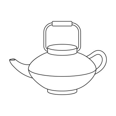 Tetsubin simgesi beyaz arka plan üzerinde izole anahat tarzı. Suşi sembol stok vektör çizim.