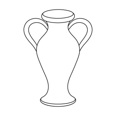 Amfora simgesi beyaz arka plan üzerinde izole anahat tarzı. Tiyatro sembol stok vektör çizim