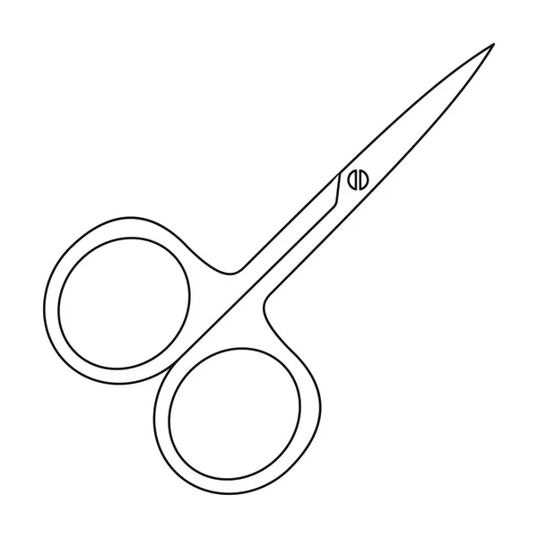 Иконка ножницы ногтей в стиле контура изолированы на белом фоне. Векторная иллюстрация символов . — стоковый вектор