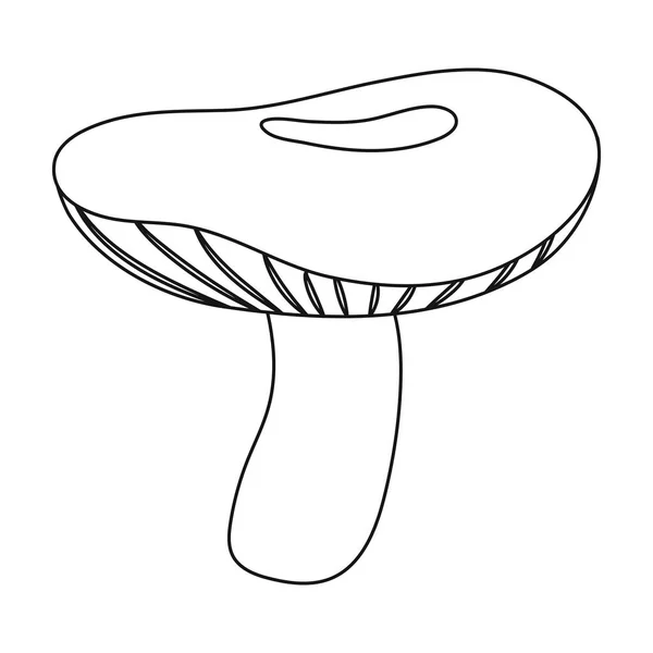 Icône Russula en style contour isolé sur fond blanc. Symbole champignon illustration vectorielle de stock . — Image vectorielle