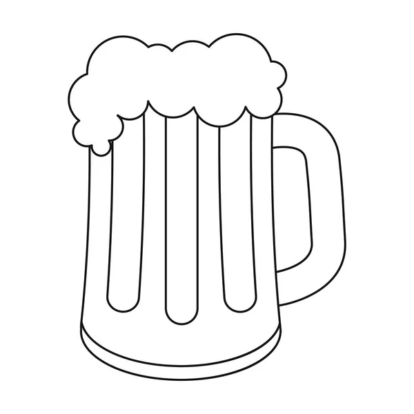 Öl mugg ikonen i dispositionsformat isolerad på vit bakgrund. Oktoberfest symbol lager vektorillustration. — Stock vektor